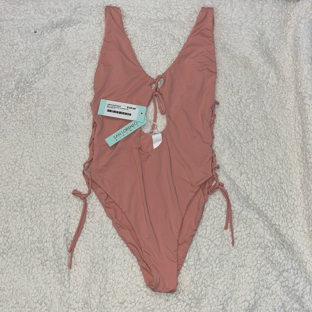 San Lorenzo Lace Up Keyhole One Piece